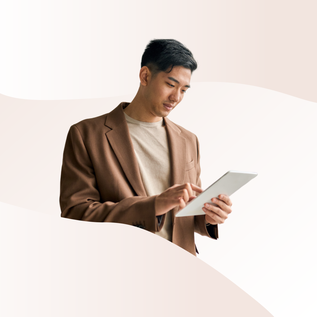 Someone working on a tablet